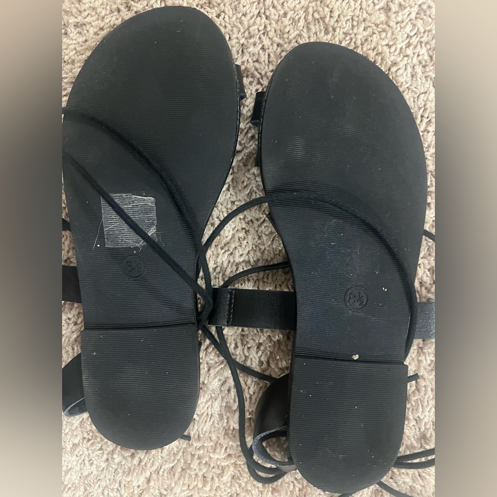 Black lace up sandals